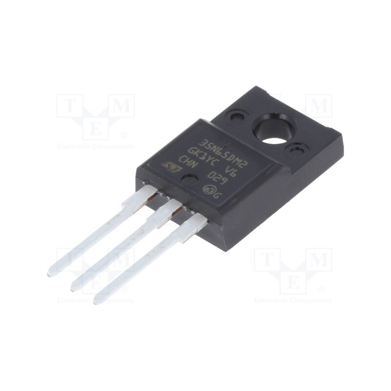 1 pcs x STMicroelectronics - STF35N65DM2 - Transistor: N-MOSFET, MDmesh™ DM2, unipolar, 650V, 20A, Idm: 90A
