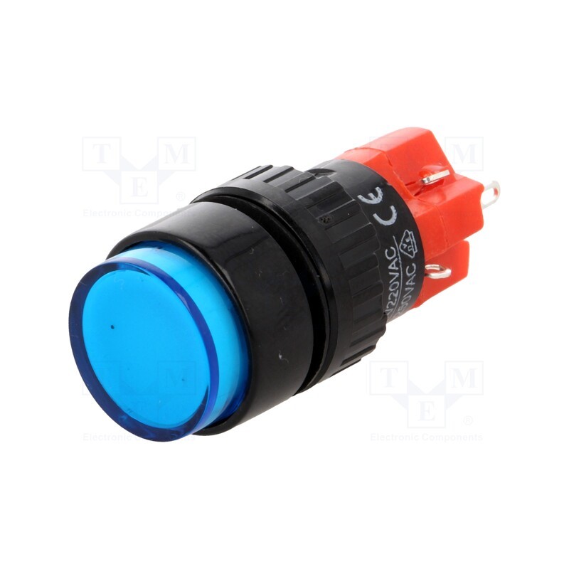 1 pcs x ONPOW - LAS1Y-11Z/B/230V-IP40 - Switch: push-button, Pos: 2, SPDT, 3A/220VAC, 2A/24VDC, ON-ON, IP40