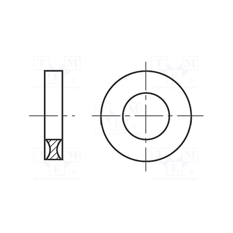 100 pcs x BOSSARD - 1405314 - Washer, round, M2, D5.3mm, h1.5mm, polyamide, BN 1078