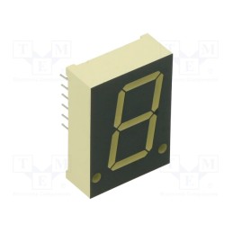 1 pcs x KINGBRIGHT ELECTRONIC - SA08-11SYKWA - Display: LED, 7-segment, 20.32mm, 0.8', No.char: 1, yellow, anode