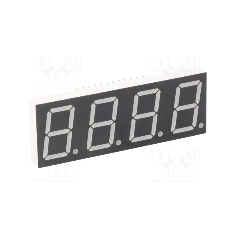1 pcs x LUCKYLIGHT - KW4-806CVB - Display: LED, 7-segment, 20.4mm, 0.8', No.char: 4, red, 45÷90mcd
