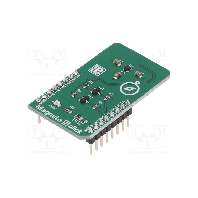 1 pcs x MIKROE - MAGNETO 5 CLICK - Click board, magnetic field sensor, I2C, MMC34160PJ, 3.3VDC,5VDC