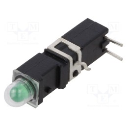 1 pcs x MENTOR - 1405.8033 - LED, in housing, green, 3.9mm, No.of diodes: 1, 2mA, 60°, 1÷5mcd