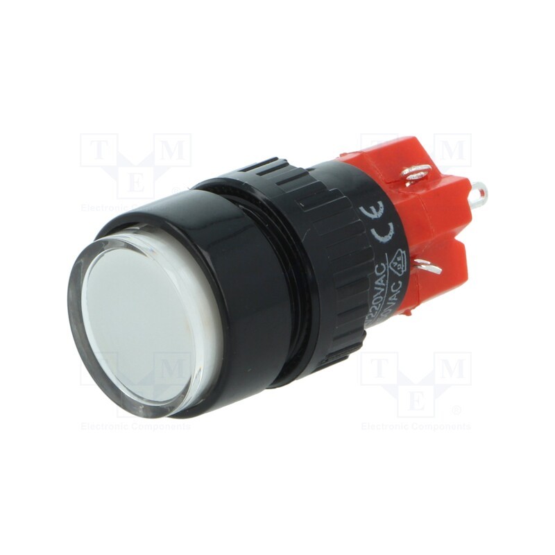 1 pcs x ONPOW - LAS1Y-11Z/W/24V-IP40 - Switch: push-button, Pos: 2, SPDT, 3A/220VAC, 2A/24VDC, ON-ON, IP40