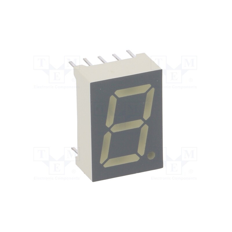 1 pcs x KINGBRIGHT ELECTRONIC - SC52-11GWA - Display: LED, 7-segment, 13.2mm, 0.52', No.char: 1, green, 3÷10.5mcd