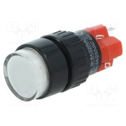 1 pcs x ONPOW - LAS1Y-11Z/W/230V-IP40 - Switch: push-button, Pos: 2, SPDT, 3A/220VAC, 2A/24VDC, ON-ON, IP40