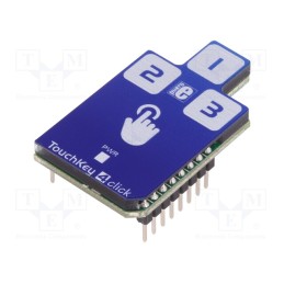 1 pcs x MIKROE - TOUCH KEY 4 CLICK - Click board, 3-button capacitive keypad, I2C, CAP1293