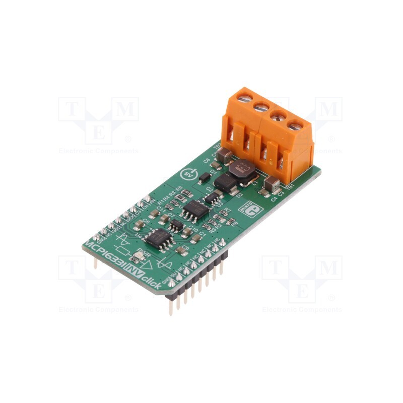 1 pcs x MIKROE - MCP16331 INV CLICK - Click board, DC/DC converter, GPIO,SPI, MCP16331,MCP4921, 5VDC