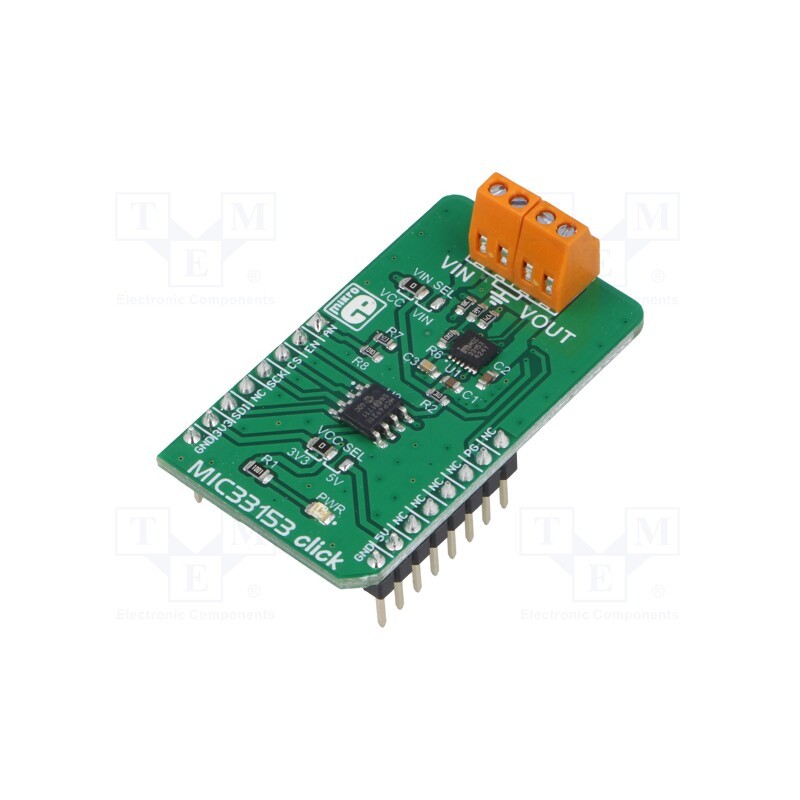 1 pcs x MIKROE - MIC33153 CLICK - Click board, DC/DC converter, analog,GPIO,SPI, MIC33153