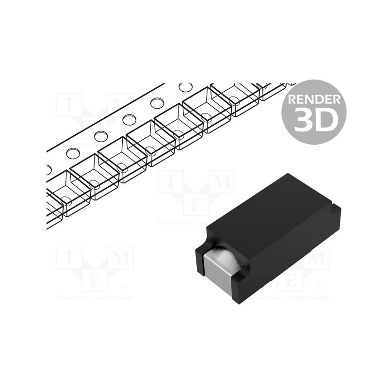 750 pcs x SCHURTER - 3404.0116.22 - Fuse: fuse, time-lag, 2A, 125VAC, 125VDC, SMD, 7.4x3.1mm, copper