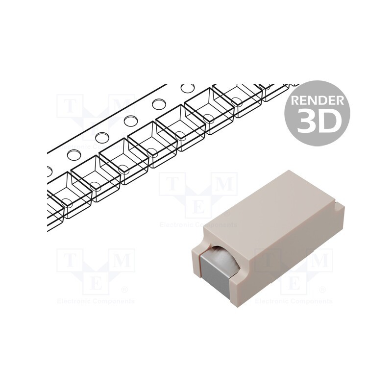 750 pcs x SCHURTER - 3402.0009.22 - Fuse: fuse, quick blow, 1A, 63VAC, 63VDC, SMD, 7.4x3.1mm, copper