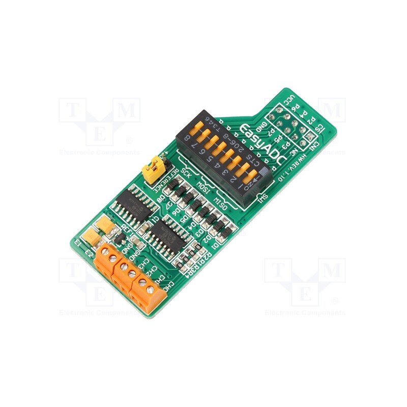 1 pcs x MIKROE - EASYADC - Expansion board, IDC10,screw terminal, Interface: SPI