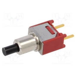 1 pcs x E-SWITCH - 800SP9B6M2RE - Switch: push-button, Pos: 2, SPST-NO, OFF-(ON), Leads: for PCB, THT