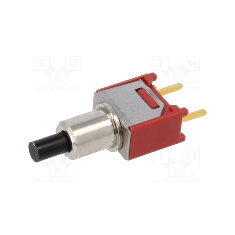 1 pcs x E-SWITCH - 800SP9B6M2RE - Switch: push-button, Pos: 2, SPST-NO, OFF-(ON), Leads: for PCB, THT