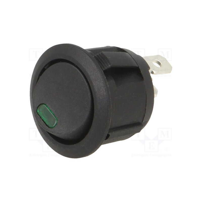 1 pcs x SWITCH COMPONENTS - RA3-1A-DC-2-GL - ROCKER, SPST, Pos: 2, ON-OFF, 20A/14VDC, black, LED, Rcont max: 50mΩ