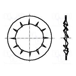 100 pcs x BOSSARD - 1963619 - Washer, internally serrated, M5, D10mm, h0.6mm, spring steel