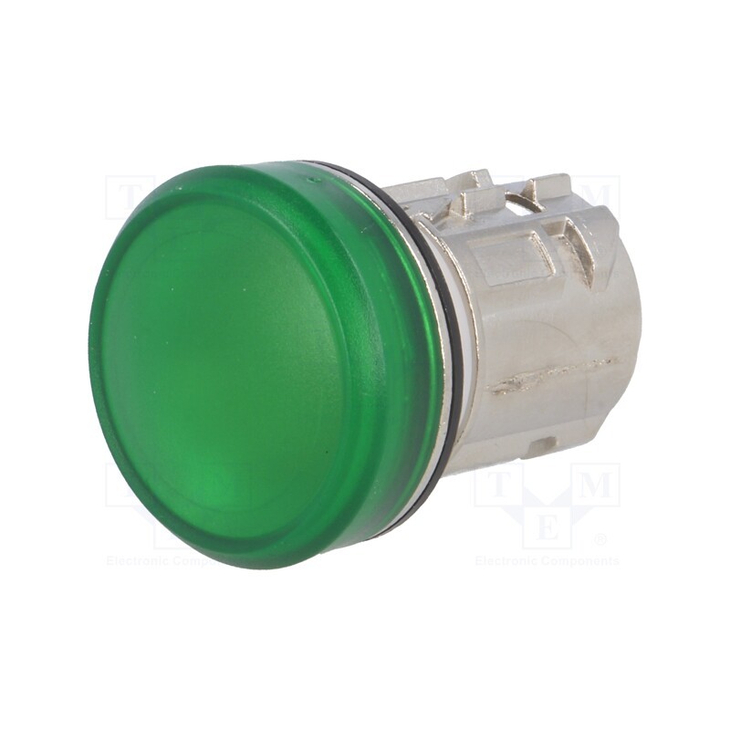 1 pcs x SIEMENS - 3SU1051-6AA40-0AA0 - Control lamp, 22mm, 3SU1.5, -25÷70°C, Ø22mm, IP67, green, Kind: flat