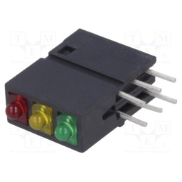 1 pcs x SIGNAL-CONSTRUCT - DBM3012 - LED, in housing, red/yellow/green, 1.8mm, No.of diodes: 3, 20mA