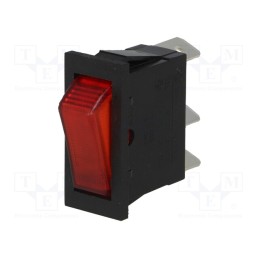 1 pcs x BULGIN - C5503AAMBR3 - ROCKER, SPST, Pos: 2, ON-OFF, 16A/250VAC, red, neon lamp, 250V, 5500