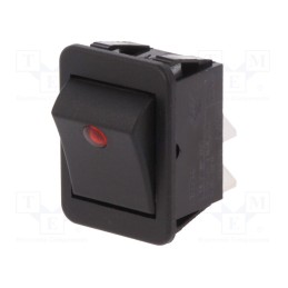 1 pcs x BULGIN - C1553PBMBR3 - ROCKER, DPST, Pos: 2, ON-OFF, 16A/250VAC, black, neon lamp,point
