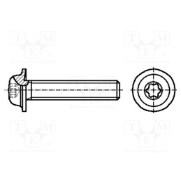 100 pcs x BOSSARD - 3060960 - Screw, with flange, M5x12, 0.8, Head: button, Torx®, TX25