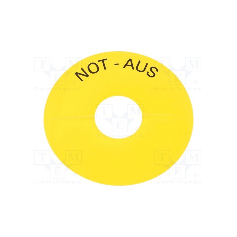 1 pcs x SIEMENS - 3SU1900-0BC31-0AS0 - Warning plate, 22mm, 3SU1.5, -25÷70°C, Ømount.hole: 22mm, Ø: 75mm