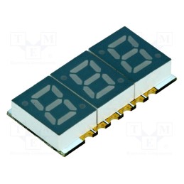 1 pcs x OPTOSUPPLY - OSK3028A-IR - Display: LED, 7-segment, 10mm, 0.28', No.char: 3, red, 2÷10mcd, anode
