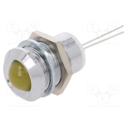 1 pcs x MENTOR - 2676.8071 - Indicator: LED, prominent, yellow, Ø12mm, for PCB, brass, ØLED: 8mm