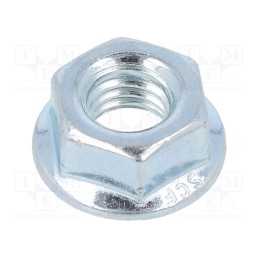100 pcs x BOSSARD - 5401000 - Nut, with flange, hexagonal, M6, 1, steel, Plating: zinc, H: 6mm, 10mm
