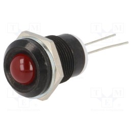 1 pcs x MENTOR - 2676.8023 - Indicator: LED, prominent, red, Ø12mm, for PCB, brass, ØLED: 8mm