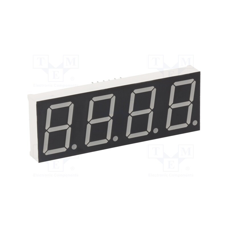 1 pcs x LUCKYLIGHT - KW4-802CVB - Display: LED, 7-segment, 20.4mm, 0.8', No.char: 4, red, 45÷90mcd