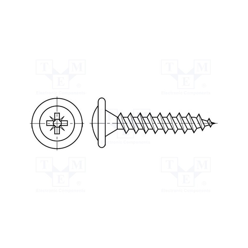 100 pcs x BOSSARD - 1943731 - Screw, for wood,for chipboard, 3.5x35, Head: button, Pozidriv, PZ2