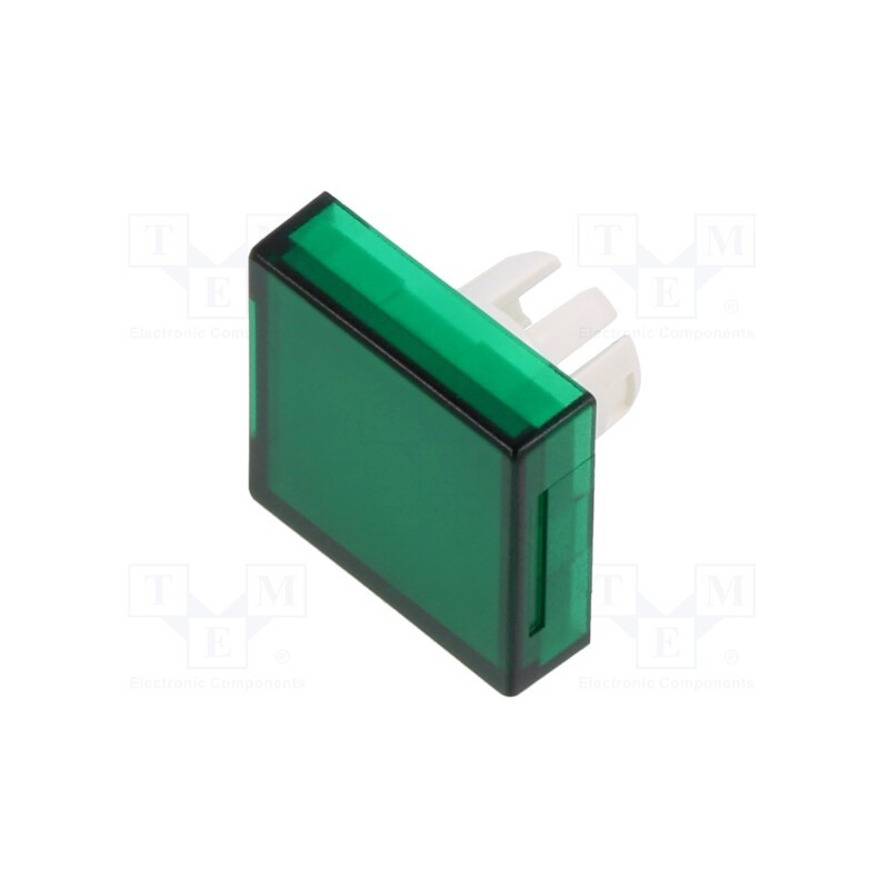 1 pcs x EAO - 61-9671.5 - Actuator lens, 22mm, 61, transparent,green, plastic, 18x18mm