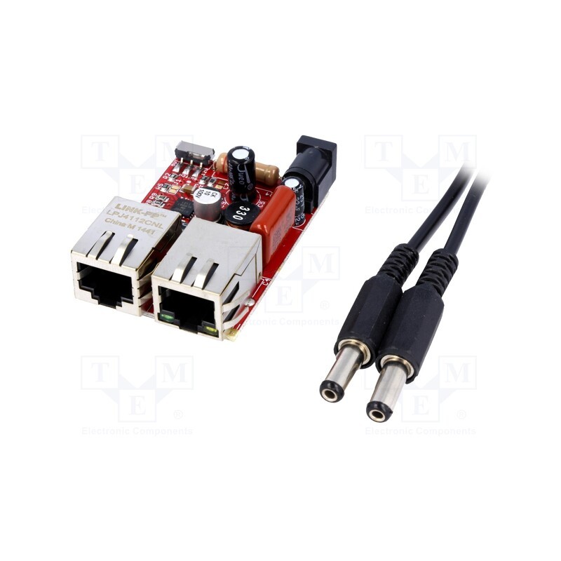 1 pcs x OLIMEX - MOD-POE-V2 - Expansion board, RJ45 x2,power supply, Assoc.circ: Si3402, 36V