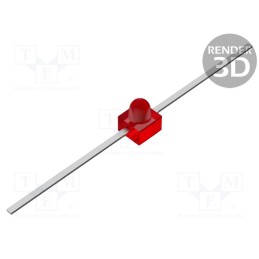 1 pcs x BROADCOM (AVAGO) - HLMP-7000 - LED, 1.65mm, red, axial, 0.4÷1mcd, 90°, Front: convex, 1.4÷2V, THT
