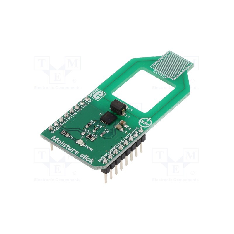 1 pcs x MIKROE - MOISTURE CLICK - Click board, humidity sensor, I2C, FDC2112, prototype board