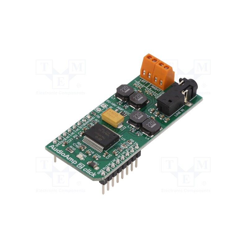 1 pcs x MIKROE - AUDIOAMP 2 CLICK - Click board, amplifier, GPIO, TDA7491, prototype board