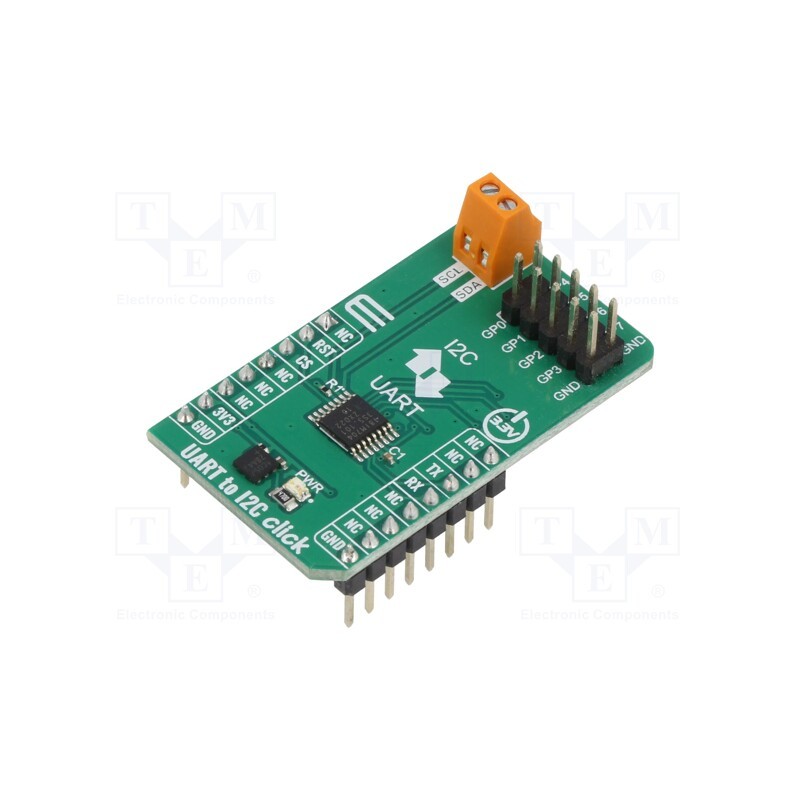 1 pcs x MIKROE - UART TO I2C CLICK - Click board, adapter, I2C,UART, SC18IM704, prototype board