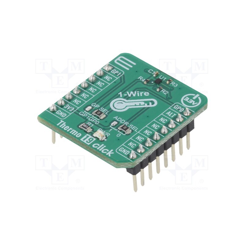 1 pcs x MIKROE - THERMO 19 CLICK - Click board, temperature sensor, 1-wire, MAX31825, 3.3VDC