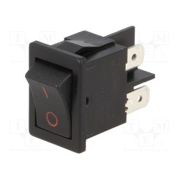 1 pcs x BULGIN - H8550XBBBR076R - ROCKER, DPST, Pos: 2, ON-OFF, 10A/250VAC, black-red, none, 8500