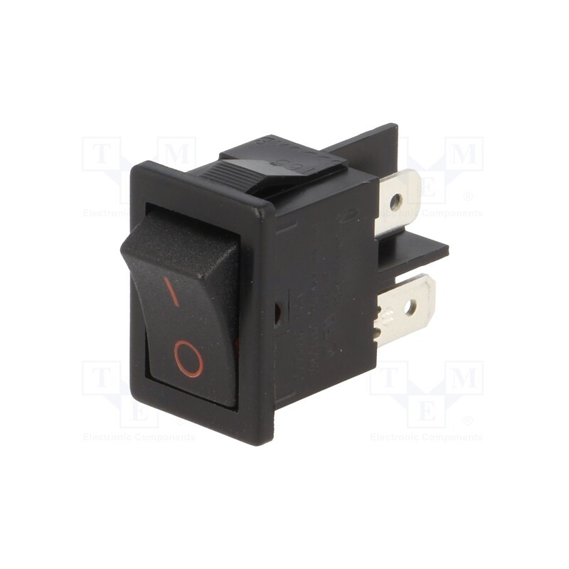 1 pcs x BULGIN - H8550XBBBR076R - ROCKER, DPST, Pos: 2, ON-OFF, 10A/250VAC, black-red, none, 8500