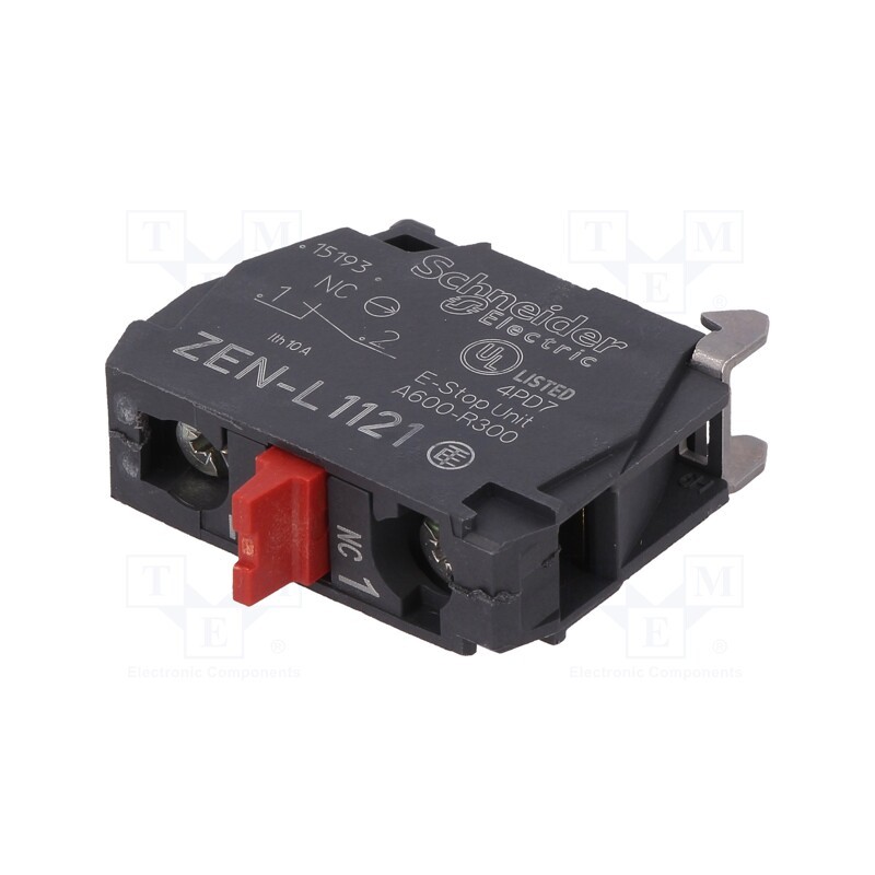 1 pcs x SCHNEIDER ELECTRIC - ZENL1121TQ - Contact block, 22mm, Harmony XB5, for back plate, Contacts: NC