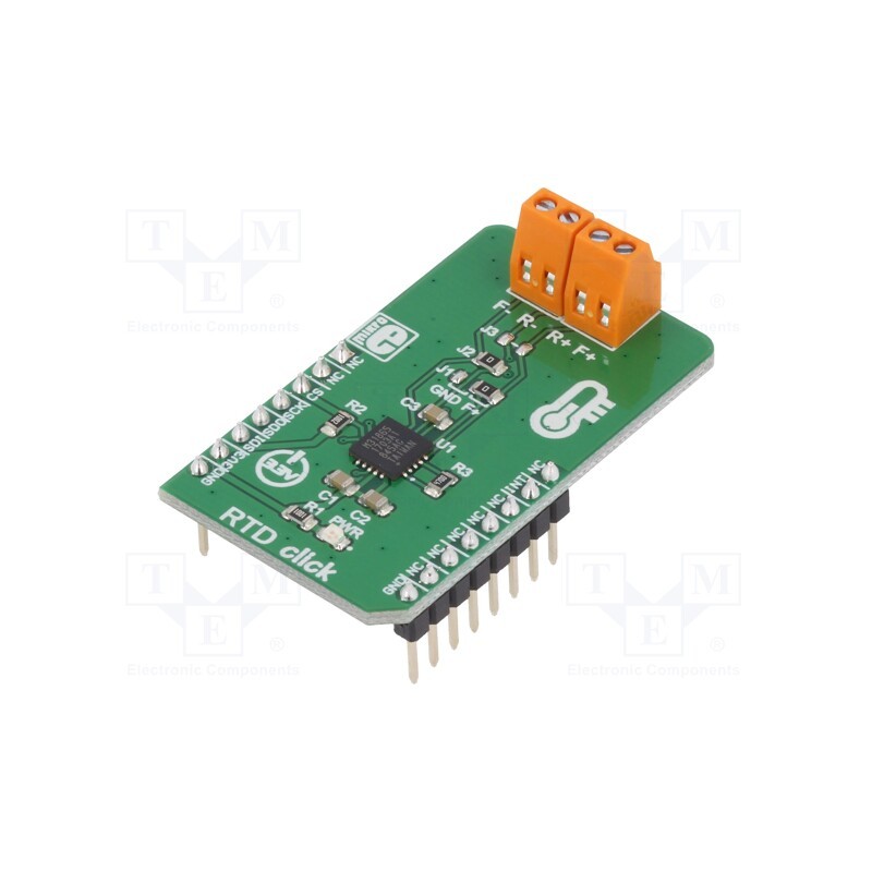 1 pcs x MIKROE - RTD CLICK - Click board, resistance meter, GPIO,SPI, MAX31865, 3.3VDC