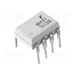 1 pcs x ONSEMI - 6N137M - Optocoupler, THT, Ch: 1, OUT: gate, Uinsul: 5kV, CTR@If: 19-50%@16mA