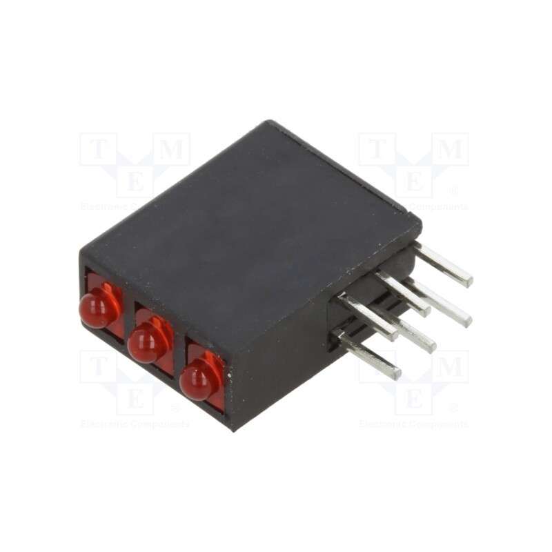 1 pcs x BIVAR - H380CHD - LED, in housing, red, 1.8mm, No.of diodes: 3, 20mA, Lens: diffused