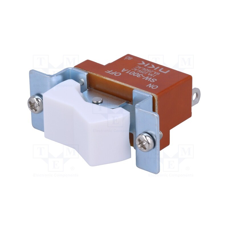 1 pcs x NKK SWITCHES - SW3001A - ROCKER, SPST, Pos: 2, ON-OFF, 15A/125VDC, Rcont max: 10mΩ, -10÷70°C