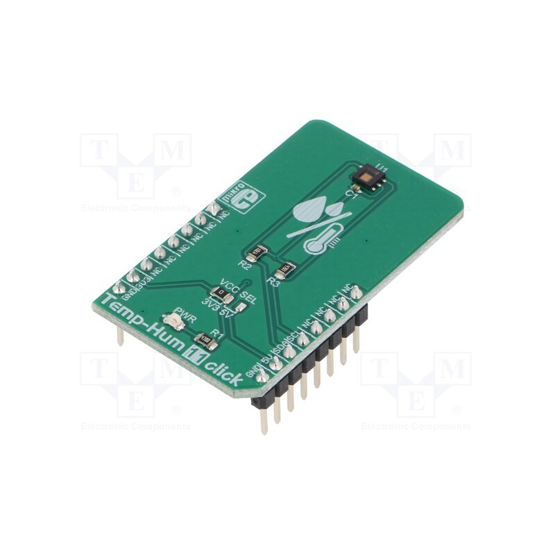 1 pcs x MIKROE - TEMP&HUM 11 CLICK - Click board, humidity/temperature sensor, I2C, HDC1080