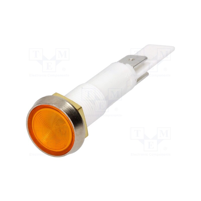 1 pcs x BULGIN - C027500NAF - Indicator: with neon lamp, flat, 230VAC, Cutout: Ø10mm, plastic