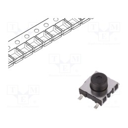 1 pcs x SCHURTER - 1241.1618.23 - Microswitch TACT, SPST-NO, Pos: 2, 0.5A/42VDC, SMT, 7.75mm, round
