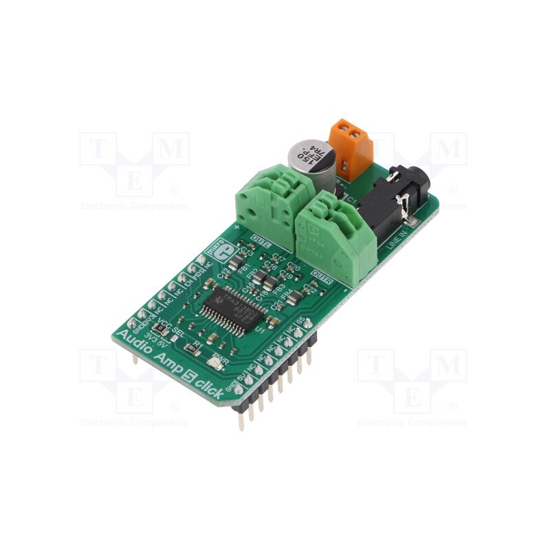 1 pcs x MIKROE - AUDIO AMP 5 CLICK - Click board, amplifier, GPIO, TPA3138D2, prototype board